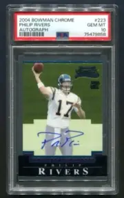 2004 Bowman Chrome Philip Rivers RC AUTO 108/199 PSA 10 GEM MINT