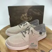 CHACO Tan/Gray CHILLOS SNEAKERS SHOES Canvas MENS 9.5 NEW Casual Lace-Up