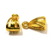 12 Pcs 12X6mm Bali Pendant Bail 18k Gold Plated Jewelry Making