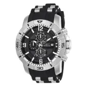 Invicta 24962 Men's Pro Diver Chrono Black Steel & Silicone Strap Watch