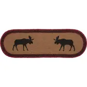 New Rustic Cabin Lodge Red Black MOOSE JUTE TABLE RUNNER Braided Rug Mat 27"