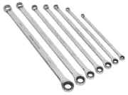 Sealey Double Ring Ratchet/Fixed Spanner Set 7pc Extra-Long Metric AK6319