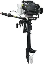 Outboard Motor 4 Stroke Boat Engine 4.0 HP 2.8KW Marine Boat Motor 52CC Marine Engine with Air Cooling CDI System and Manual Start for Inflatable Fishing Boats Yachts Water Sport Tools