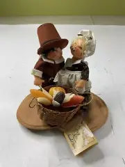NWT Pilgrim Girl and Boy Elf Annalee Dolls, 1985 Fall, Thanksgiving, Elves