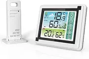 Indoor Outdoor Wireless Thermohygrometer Temperature Humidity Monitoring Weather Clock Digital Hygrometer