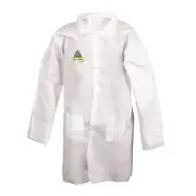 Cordova MPLAB2003XL Defender II, White Microporous Labcoat with 4-Snap Front...