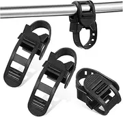 4 Pcs Bike Light Stand Kit Bicycle Mountain Bike Solar Lights Helmet Carrier Reflectors Mountain Bike Flashlight Mount Bike Clip Wheel Bikes Compatible Scooter Quad Black Plastic