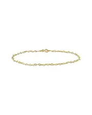 14K Italian Gold Heart Link Chain Bracelet