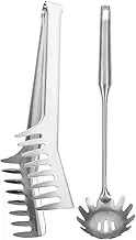 Zerodeko 2pcs Pasta Serving Spoons Spaghetti Noodle Colander Pasta Utensil Spaghetti Colander Kitchen Supplies Stainless Steel Dessert Tongs Kitchen Spoon Food Tongs Stainless Steel Silver
