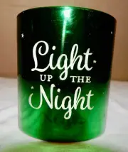 Scented Candle Mistletoe Kisses "Light Up The Night" Green 2 7/8" x 3 1/4" 211R