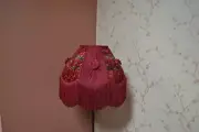 lamp shade red decorated hand-stitched table lampshade floor lampshade pendant