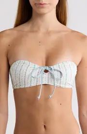 PacSun Karly Bandeau Swim Top in Karly Sweet Floral/Light Blue at Nordstrom, Size Medium