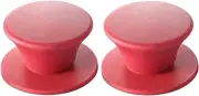 Universal Pot Pan Lids Replacement Knob, Silicone Handles (Pack of Two - Red)