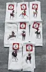 Vintage Lot of 8 Santa’s Reindeer Fingertip Towels By Trim A Home