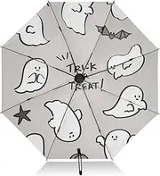 [PDZRMY] Cute Halloween Spirit UV Protection Travel Umbrella Compact for Rain and Sun - Auto Open and Close UPF 50+ Windproof Portable 46” Sun Umbrella for Women and Men
