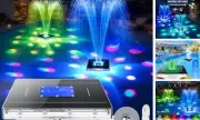 Solar Pool Fountain with Light Show, 2025 Upgraded Large Solar Pool Water