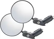 JUMPLAWN 1Pair Rotatable Bicycle Rearview Mirrors for Mountain Bikes Handlebar Mirrors with High Definition View Easy to Install Cycling Accessories