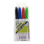 4 Pack Osmer Whiteboard Markers Fine Tip 1.3mm OS2119 in handy wallet