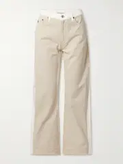 [Stella McCartney] Stella McCartney - + Net Sustain Cropped Two-tone High-rise Wide-leg Organic Jeans - White - 24 24 White