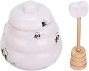 COLLBATH 2 Sets Ceramic Seasoning Bottle Honey Seasoning Jar Condiment Canister Seasoning Pot Seasoning Storage Holder Bee Kitchen Decor Spice Jar Ceramic Condiment Pot Ceramics White