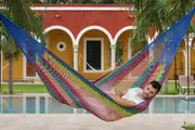 Outdoor undercover cotton Mayan Legacy hammock Family size Mexicana