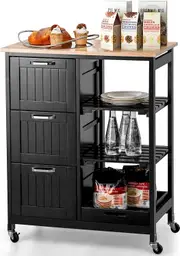Kitchen Island Cart w/Storage, Drawers, Shelves