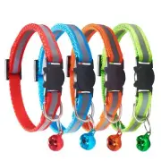Cat Collar with Bell 4 Pack - Breakaway Adjustable Reflective Cat Collars