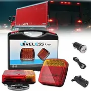 Wireless Trailer Lights Kit, Magnetic Wireless Tail Lights for Trailer, 100FT Range Towing Tail Light Cordless Waterproof Rechargeable Heavy-Duty LED Tail Light