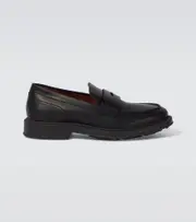 [Loro Piana] Loro Piana Travis leather penny loafers AU 9 black