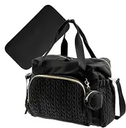 Diaper Bag, Large Capacity Tote with Pacifier Case, Reusable Travel Accessories, Baby Organizer, Multifunctional Storage for Parents, Home, Travel, Going Out, black, Refer to description