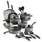 Tramontina Non-stick Cookware Set Sauté Pan Saucepan Utensil Set , 18 Pc - Gray