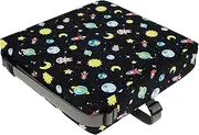 Toddler Booster Seat for Dining Table, Non Slip Booster Seat Cushion Splashproof Booster Seat with Adjustable Safety Belt and Fastening Strap Cartoon Table Booster Seat for Toddlers Home Travel (Style A)
