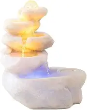 Simplicity Tabletop Fountain 14.2", Automatic Pump Resins Small Rockery Circulating Fountain Ornaments Desktop Fountain (Size : 14.2")