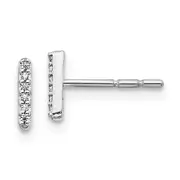 14k White Gold Real Diamond Initial I Earrings
