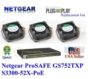3 Pack **Quiet** Version Replacement Fans for NETGEAR (GS752TXP) S3300-52X-PoE+