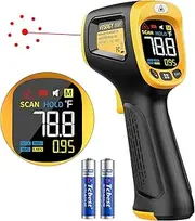 Infrared Thermometer Temperature Gun -58°F ~932°F, Digital Laser Thermometer Gun for Cooking, Pizza Oven, Grill, IR Thermometer Temp Gun with Adjustable Emissivity & Max Min Avg Measure