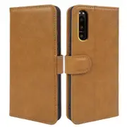 For Sony Xperia 5 Iv 5g Phone Case Waxy Texture Stand Wallet Leather Cover