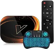 Android 9.0 TV Box 4GB RAM 128GB ROM S905X3 Chipset Smart Set Top Box Builtin 2.4G/5G WiFi BT 4.2, Media Player Support 3D 8K UHD Videos, with Wireless Mini Keyboard,4gb+32gb