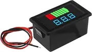 Battery Monitor LED Voltage Amperemeter Battery Monitor LED Voltage Power Meter for Lithium Batteries Electric Vehicles Balance Vehicles, Blue Digital