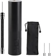 Mini Electric Air Pump LCD Display Flashlight Portable Ball Inflator Soccer Basketball On-The-Go Black