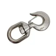Stainless Steel T316 Drop Forged Swivel Hook Lifting Hook, 2000 Lbs WLL, 3/4"