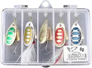 Fishing Bait | Walleye Spinner Bait - Metal Spinnerbait Bass Fishing Lures Kit with Tackle Boxes for Swimbait Trout Freshwater Saltwater