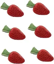 Toddmomy 6pcs Hamster Snack Strawberry Animal Bunny Rabbit Bunny Chew Bird Chewing Guinea Pig Hamsters Stuff Chinchilla Bunny Chewing Strawberry Grass