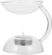 1pc Glass Candle Holder Incense Stove Aroma Oil Burner Aroma Heating Holder Decor No Candle