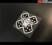 Reflective Domo kun Rock & Roll Band-aid JDM Decal Sticker #016