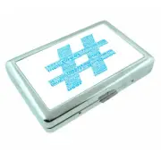 Hashtags D4 Silver Metal Cigarette Case RFID Protection Wallet