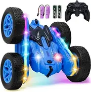 Tailtango Remote Control Car, Stunt RC Cars 2.4Ghz Double Sided 360° Rotating RC Crawler with Strip Lights and Headlights, 4WD Off Road Drift Truck for Boys Girls Birthday Gift