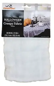 Halloween White Creepy Cloth Fabric Decoration 72" x 30" BRAND NEW