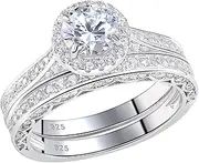 [Newshe Jewellery] Moissanite Wedding Engagement Rings for Women 925 Sterling Silver Princess Solitaire Wedding Band Promise Bridal Size 5-10