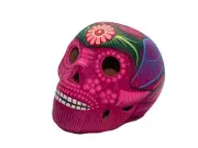 Day of The Dead DOD Medium Sugar Skull Lantern Matte Pink Multi